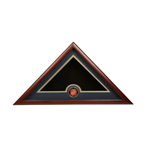 US Flag Display Case with Marine Corps Medallion. The Military Gift Store