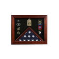 Military Flag medal display case, Mahogany wood for 3x5 flag The Military Gift Store