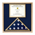 Flag and Certificate Case, Flag Display Cases With Certificate - Oak Material. The Military Gift Store