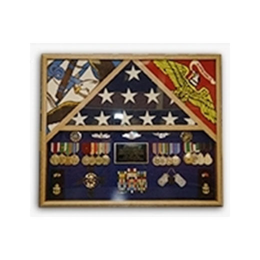 Flag Shadow case, 3 Flag Military Shadow Box - Fit 3' x 5' Flag. The Military Gift Store