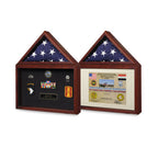 Air force Flag and medal display box- Shadow Box - Fit 3' x 5' flag or 5' x 8' flag or 5' x 9.5' Casket flag. The Military Gift Store