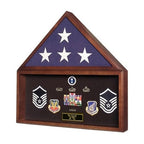 Large Flag and Memorabilia Display Cases - Cherry Material. The Military Gift Store