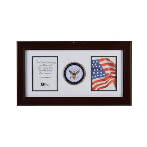 U.S. Navy Medallion 4-Inch by 6-Inch Double Picture Frame The Military Gift Store