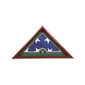Medallion Flag Display Case, Memorial Flag Display case with Army Green. The Military Gift Store