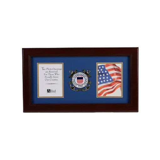 U.S. Coast Guard Medallion 4-Inch by 6-Inch Double Picture Frame The Military Gift Store