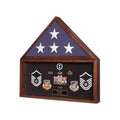 Burial Flag Medal Display case, Ceremonial Flag display - Fit 3' x 5' Flag or Fit 5' x 9.5' Casket Flag. The Military Gift Store