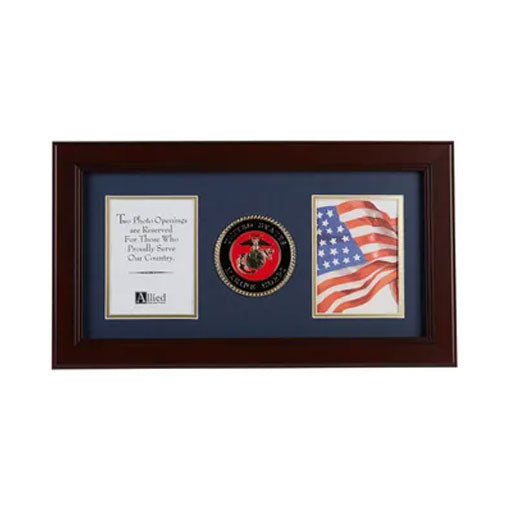 U.S. Marine Corps Medallion 4-Inch by 6-Inch Double Picture Frame The Military Gift Store