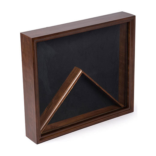 Flag Display Case with Glass Front and Medal Box, Velvet Backing The Military Gift Store