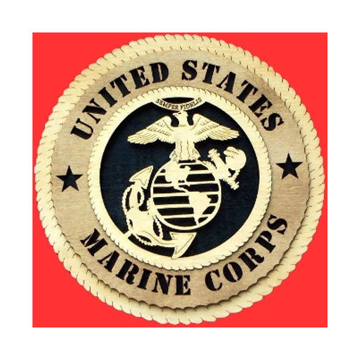 Marine Corps Wall Tribute 3D wood, Marine Hand Made Gift - 12". The Military Gift Store
