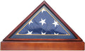 Burial/Funeral Military Shadow Box with Pedestal Stand (with Marine Dark Blue Mat) The Military Gift Store