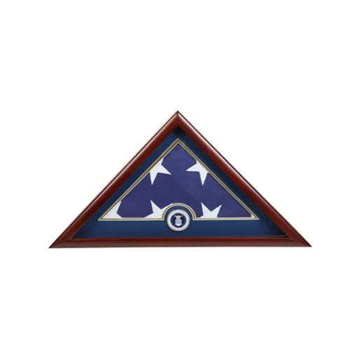 Medallion Flag Display Case, Memorial Flag Display case with Air Force Blue. The Military Gift Store