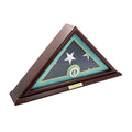 Flags Connections - 5x9 American Veteran Burial Flag Display Case, Solid Wood, Cherry Finish, Small Base, Wall Mounted, Customized Name Plate, Air Force. The Military Gift Store