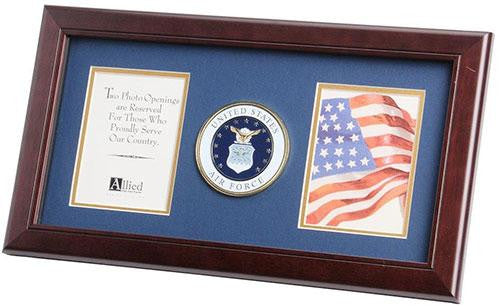 Flag Connections U.S. Air Force Medallion 4-Inch by 6-Inch Double Picture Frame The Military Gift Store