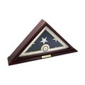 Flags Connections - 5'x9' Flag Display Case for American Veteran Burial Flag - Solid Wood, Cherry Finish - Small Base - Navy. The Military Gift Store
