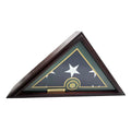 Flags Connections - 5x9 Burial/Funeral/Veteran Flag Elegant Display Case, Solid Wood, Cherry Finish, Flat Base (5x9, Army). The Military Gift Store