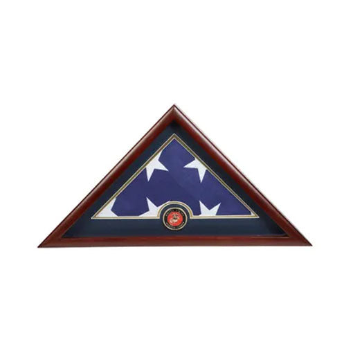 Medallion Flag Display Case, Memorial Flag Display case - Marine Corps Maroon. The Military Gift Store