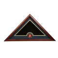Medallion Flag Display Case, Memorial Flag Display case with Marine Corps - Maron. The Military Gift Store