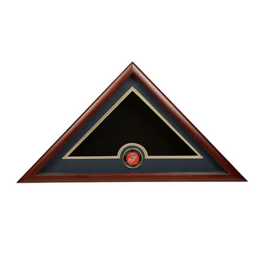 Medallion Flag Display Case, Memorial Flag Display case with Marine Corps - Maron. The Military Gift Store