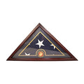 Flags Connections - Marine Flag Display Case Box, 5x9 Burial - Funeral - Veteran Elegant Wood Display Case with Flat Base. The Military Gift Store