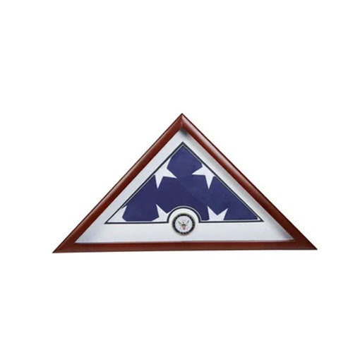 Medallion Flag Display Case, Memorial Flag Display case with Navy Blue. The Military Gift Store