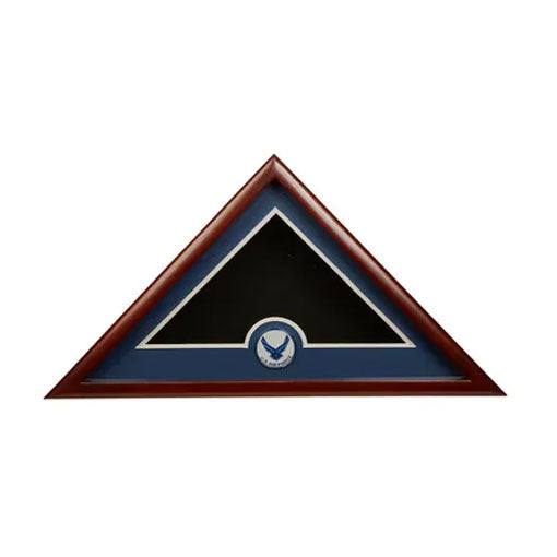 US Flag Display Case with Aim High Air Force Medallion. The Military Gift Store