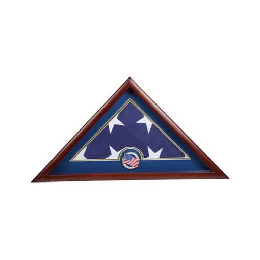 Medallion Flag Display Case, Memorial Flag Display case with US Flag. The Military Gift Store