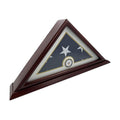 Flags Connections - 5x9 Burial/Funeral/Veteran Flag Elegant Display Case with Base, Solid Wood, Mahogany Finish (Navy). The Military Gift Store