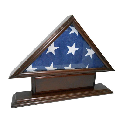Flags Connections - Coin and Coins 5'x9' Flag Case for Veteran / Funeral / Burial Flag - With Name Plate. The Military Gift Store