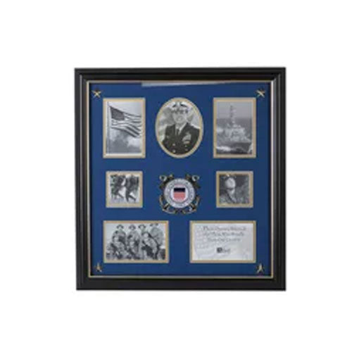U.S. Coast Guard Medallion 7 Picture Collage Frame with Stars The Military Gift Store