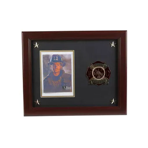 Firefighter Medallion 5-Inch by 7-Inch Picture Frame with Stars The Military Gift Store