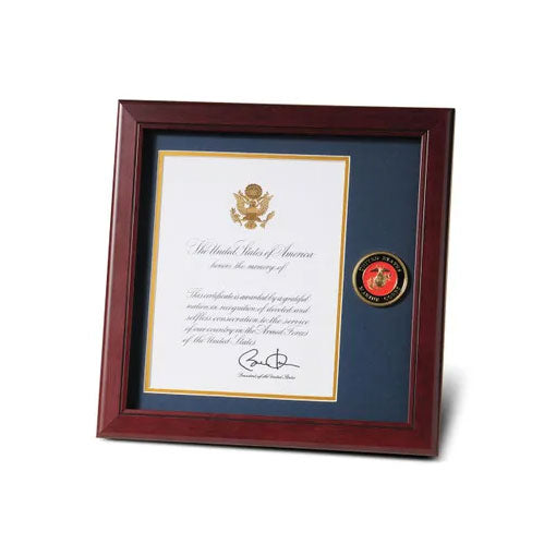 U.S. Marine Corps Medallion 8-Inch by 10-Inch Presidential Memorial Certificate Frame The Military Gift Store