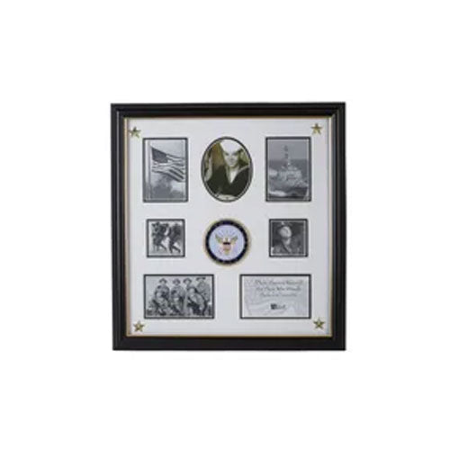 U.S. Navy Medallion 7 Picture Collage Frame with Stars The Military Gift Store