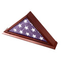Flags Connections - 5x9 Burial/Funeral/Veteran Flag Elegant Display Case with Base, Solid Wood, Cherry Finish. The Military Gift Store