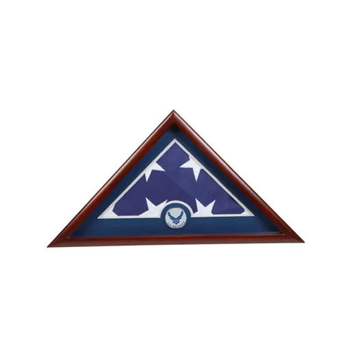 Medallion Flag Display Case, Memorial Flag Display case with Air Force Wings - Medallion. The Military Gift Store