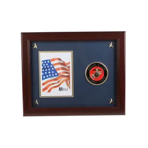 U.S. Marine Corps Medallion 5-Inch by 7-Inch Picture Frame with Stars The Military Gift Store
