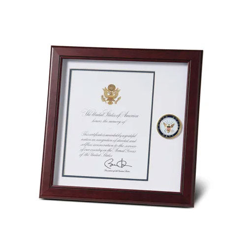 U.S. Navy Medallion 8-Inch by 10-Inch Presidential Memorial Certificate Frame The Military Gift Store