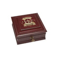 Firefighter Medallion Desktop Box, Mahogany colored wood The Military Gift Store