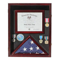 Military Shadow Box 3'X5' Flag Display Case, with Certificate Frame Mahogany Finish FC17. The Military Gift Store