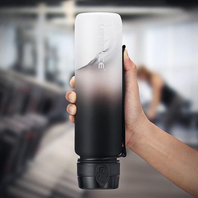500/1000ml Sport Water Bottle BPA Free With Bounce Lid Time Marker Leak-proof Frosted Plastic Cup for Outdoor Fitness Gym  Motivational Sports Water Bottle with Time Marker Leakproof Drinking Bottle for Fitness Gym Outdoor Cycling Running Hiking Stevvex