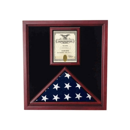 Flag and Document Case - Vertical 8 1/2 x 11 Document - Fit 5" x 9.5" flag. The Military Gift Store