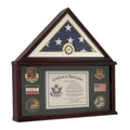 Large Military Shadow Box Frame Memorial Burial Funeral Flag Display Case for 5x9 Flag, Solid Wood (Mahogany) - Navy. The Military Gift Store