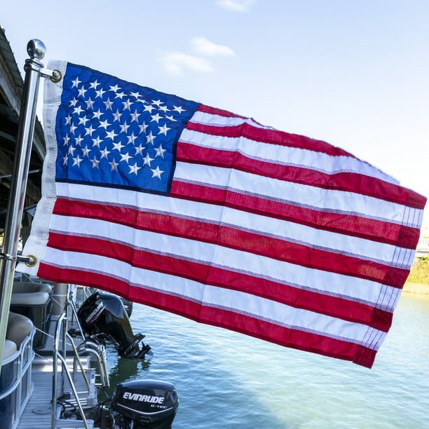 Sewn 16"x24" American Flag for Boats, Docks, Patios and Pools EasyOptionXY LLC