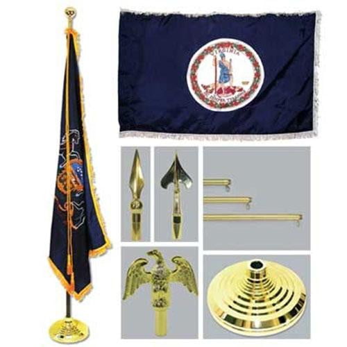 Super Tough Virginia 4ft x 6ft Flag, Telescoping Flagpole, Base, and Tassel The Military Gift Store