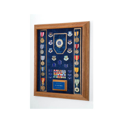 Flags Connections - Air Force Awards Display Case - Oak or Walnut Material. The Military Gift Store