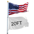 20ft Telescopic Aluminum Flag Pole Free 3'x5' for 2 flags The Military Gift Store