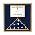 Air Force Flag and certificate Display case - Oak or Walnut Material. The Military Gift Store