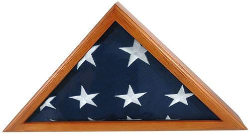 Flag Connections Officers Flag and Display Case, 5 by 9.5-Feet, Solid Oak The Military Gift Store