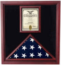 Flag and Document Case - Vertical 8 1/2 x 11 Document for Hanging Medals and Other Memorabilia - fit 3' x 5' or 5' x 9.5' flag. The Military Gift Store