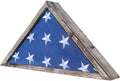 Rustic Flag Case - Military Flag Display Case for 9.5 x 5 American Veteran Burial Flag Folded - Flag Holder Shadow Box to Display Folded Flag. (Weathered Wood) The Military Gift Store