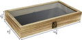 Flag Connection Wooden Jewelry Display case with Tempered Glass Top Lid, Oak Color The Military Gift Store